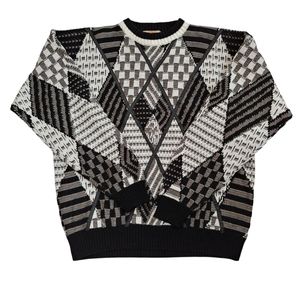 Vintage Brad Richards geometric pullover knit grandpa 80s 90s sweater X-Large